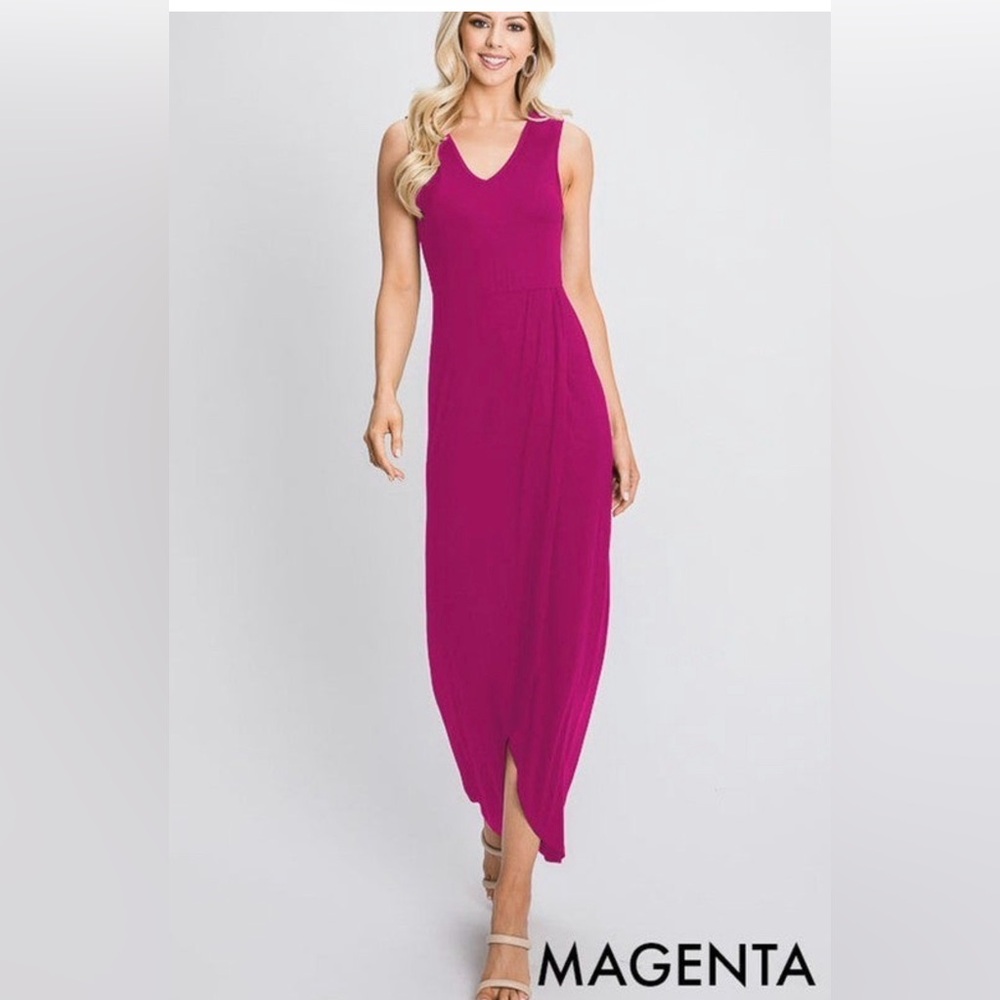 HEIMISH Sleeveless Magenta Maxi Dress NWT 2XL - Picture 1 of 4